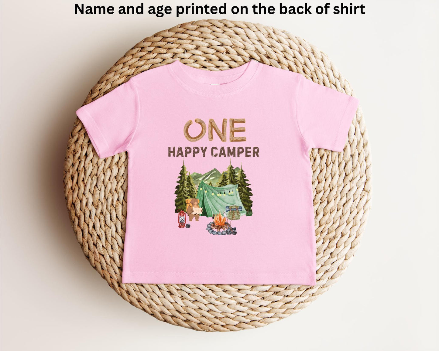 Personalized One Happy Camper First Birthday Shirt | Camping 1st Birthday Outfit | Camping Theme Party | Custom Happy Camper Birthday