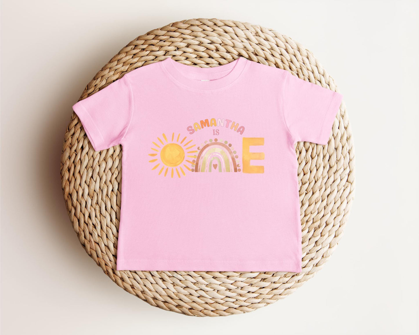 Personalized First Trip Around The Sun Birthday Shirt | Custom 1st Birthday Boho Sunshine Rainbow Outfit