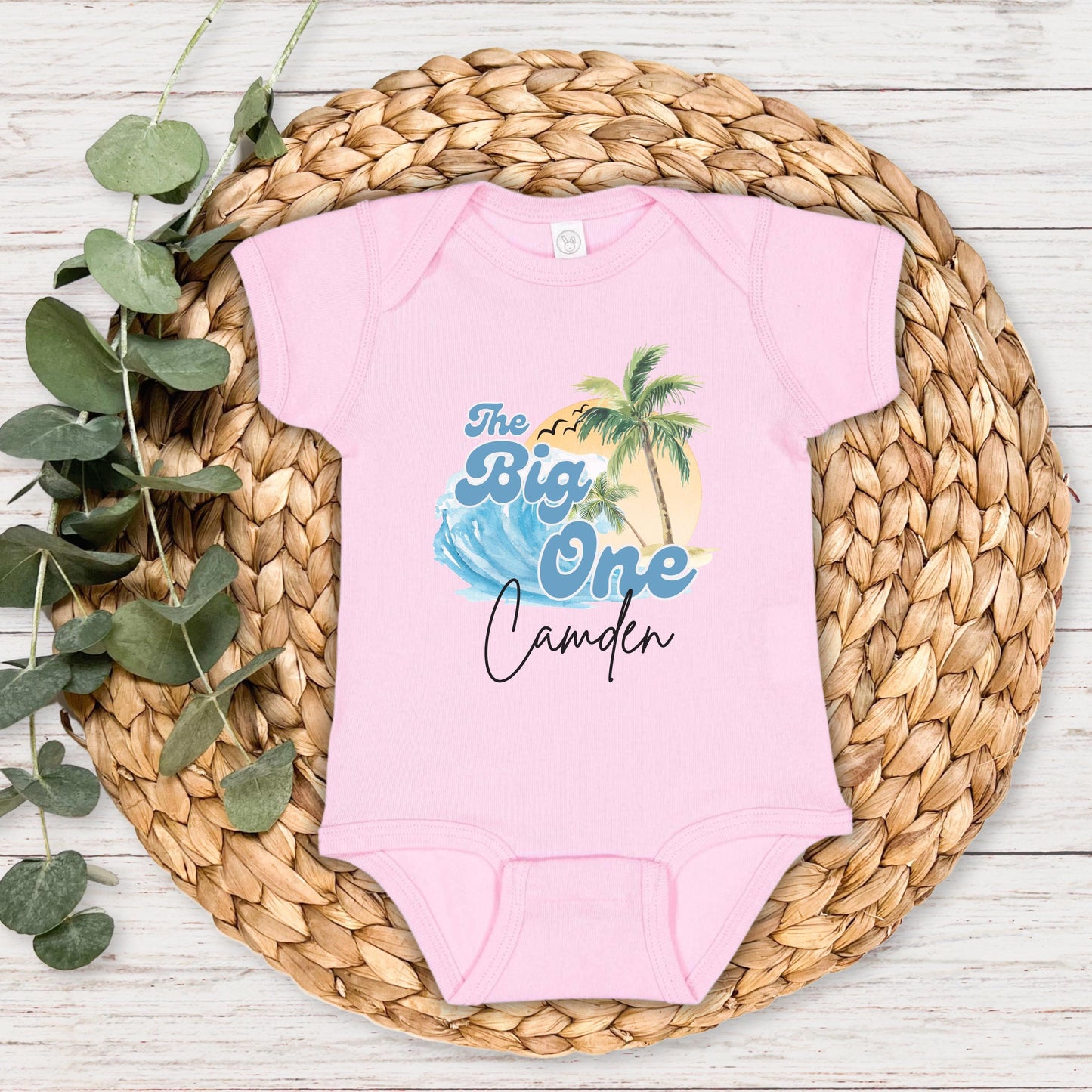 Personalized The Big One First Birthday Shirt | Surfing Beach Theme 1st Birthday Outfit | Ocean Wave Surfer Tee