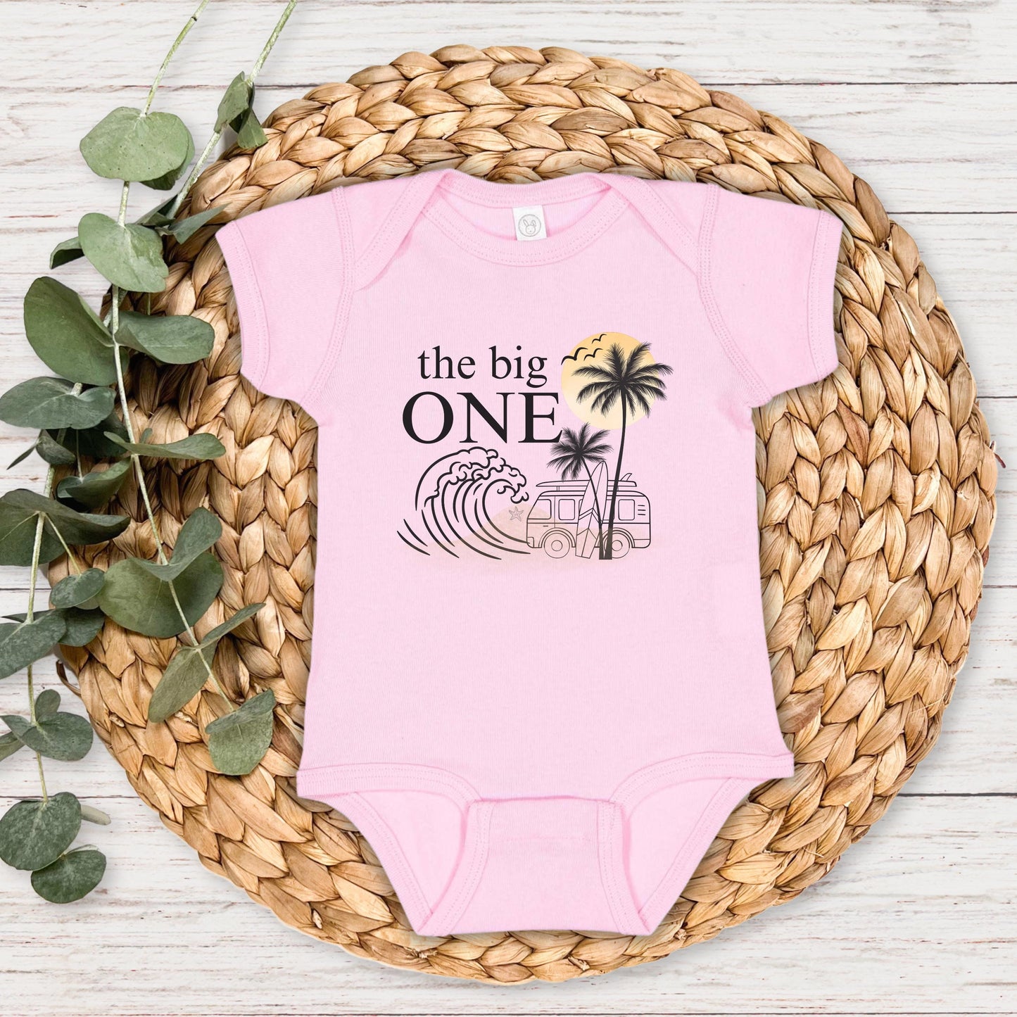 The Big One First Birthday Shirt | Surf 1st Birthday Outfit | Boy Girl Van Surfboard Beach Party | Ocean Wave Surfer Tee