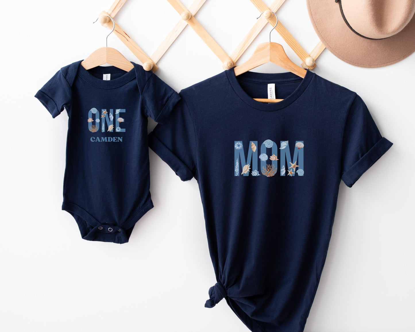 Coastal First Birthday Family Matching Shirts: Boy's Summer 1st Birthday Seashell Starfish Tee