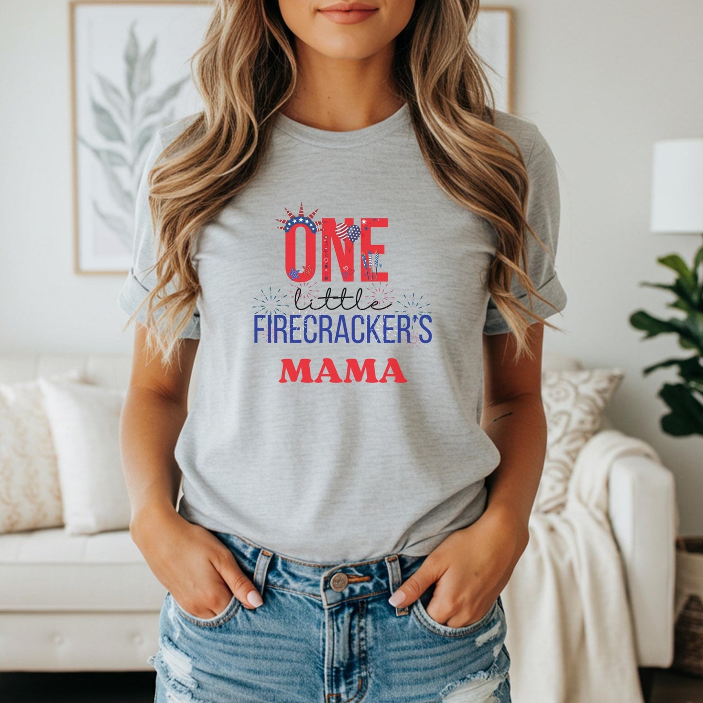 Fourth of July First Birthday Family Matching Shirts: One Little Firecracker Girl 1st Birthday Party Outfit
