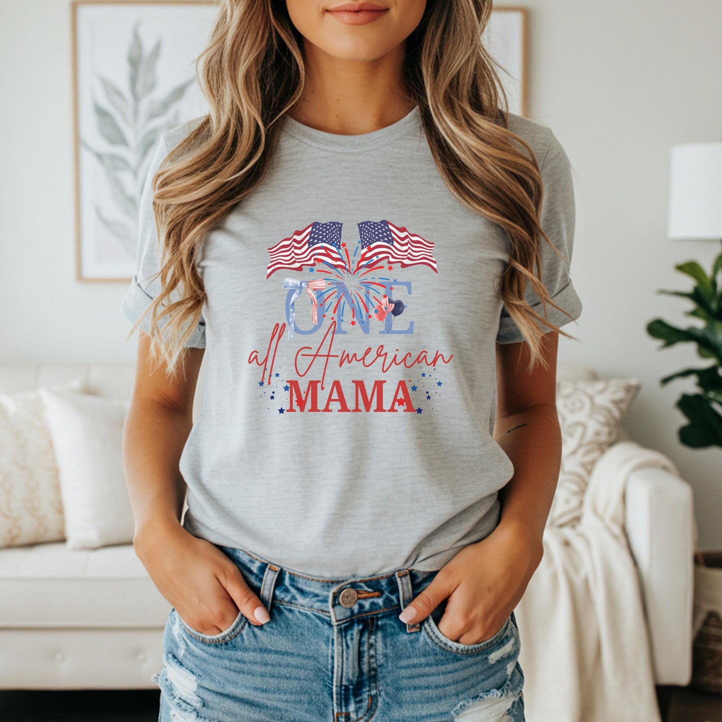 All American Girl First Birthday Family Matching Shirts: 4th of July Patriotic Birthday Party Outfit
