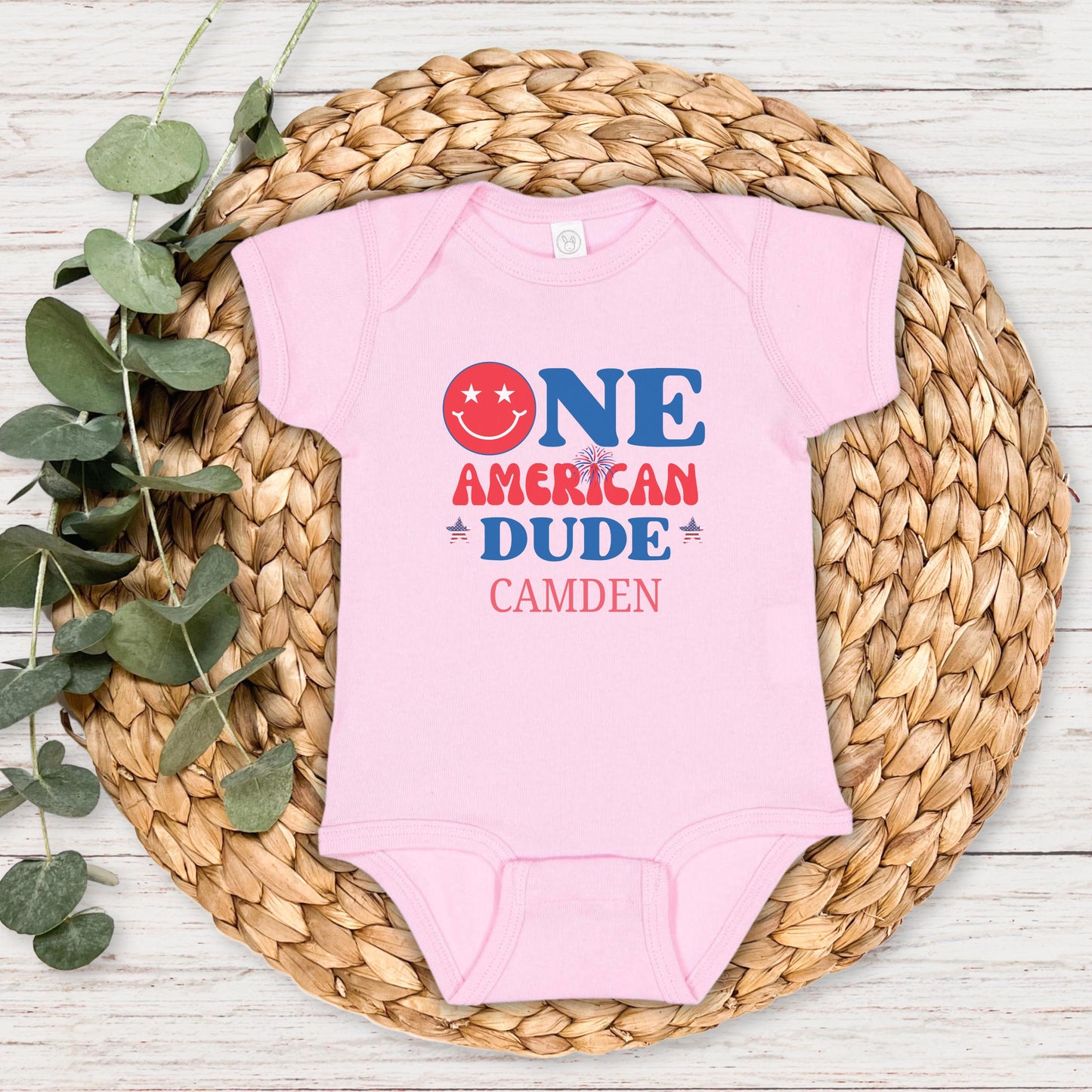 One American Dude First Birthday Shirt: 4th of July Patriotic 1st Birthday Party Outfit