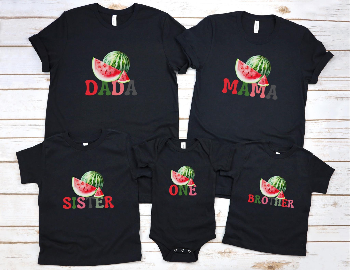 Personalized One in a Melon First Birthday Family Matching Shirts: Watermelon Themed Girl's 1st Summer Birthday Party Outfit