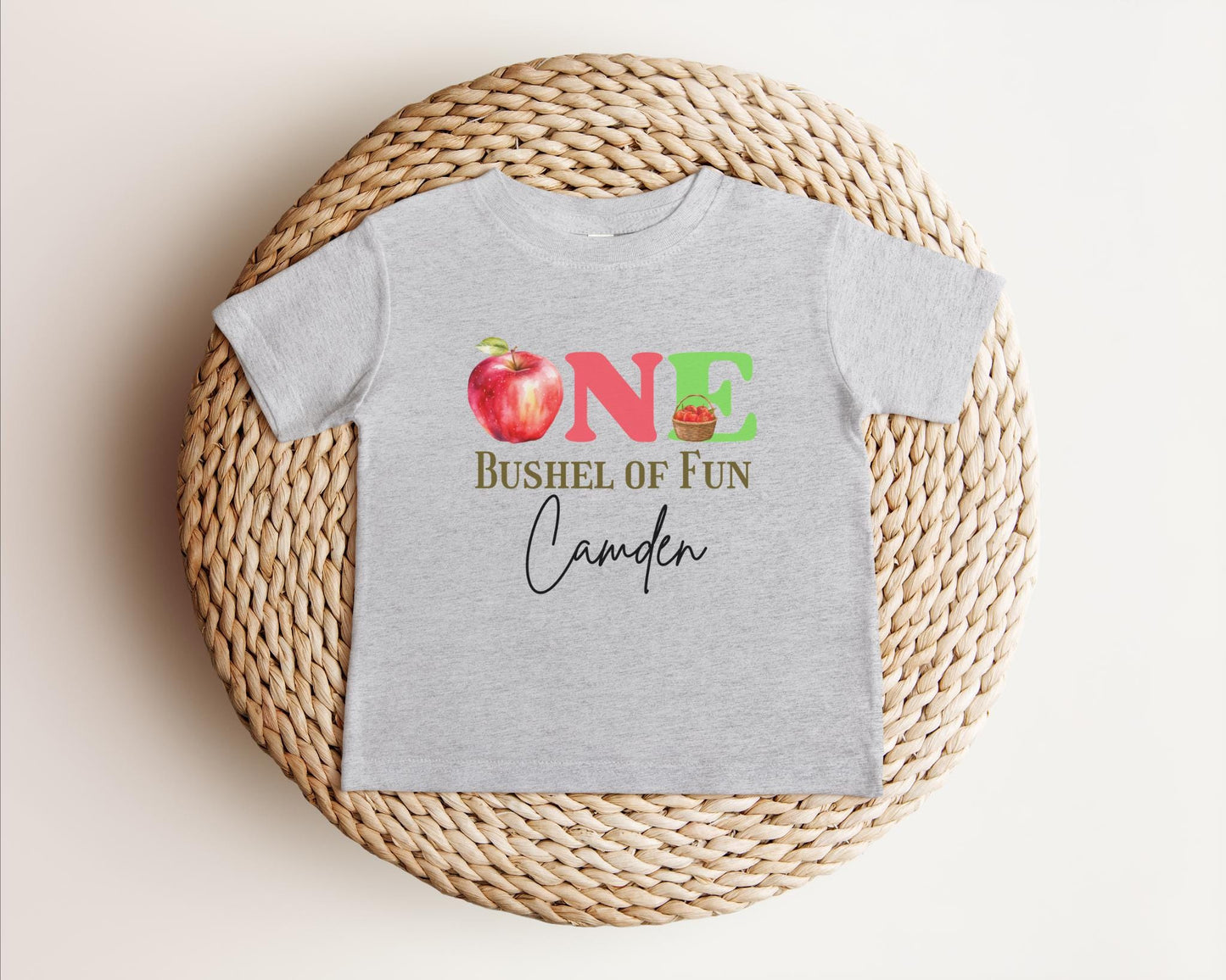 Personalized Apple Themed First Birthday Shirt: Custom One Bushel Of Fun 1st Fall Birthday Party Outfit