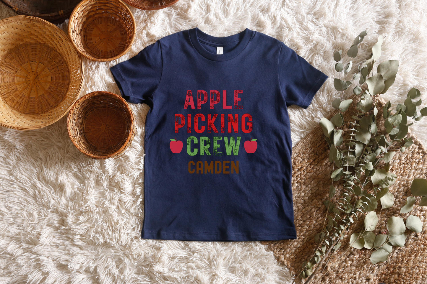 Personalized Apple Picking Crew Family Shirt: Custom Fall Orchard Tee