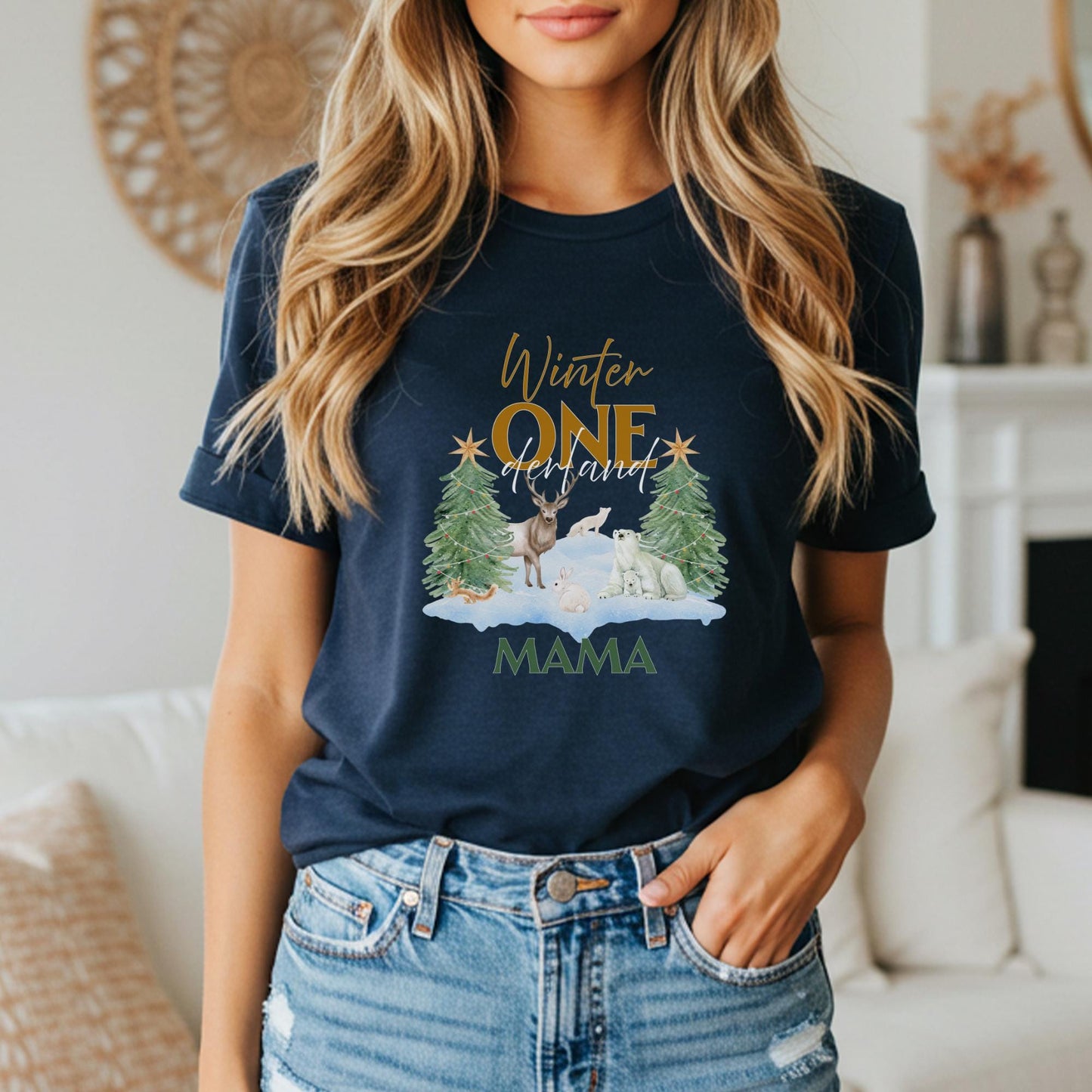 Winter Onederland Christmas Matching Family First Birthday Shirts: Wild Animals 1st Birthday Party Outfit