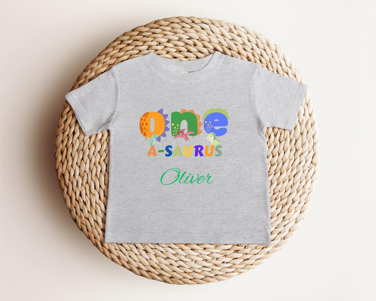 Dinosaur First Birthday Shirt | 1st Birthday Outfit | Personalized Birthday Tee | Custom Birthday Kids Gift | One A Saurus Shirt