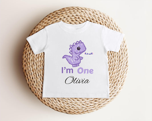 Dinosaur First Birthday Shirt | 1st Birthday Outfit | Personalized Birthday Tee | Custom Birthday Kids Gift | One A Saurus Shirt
