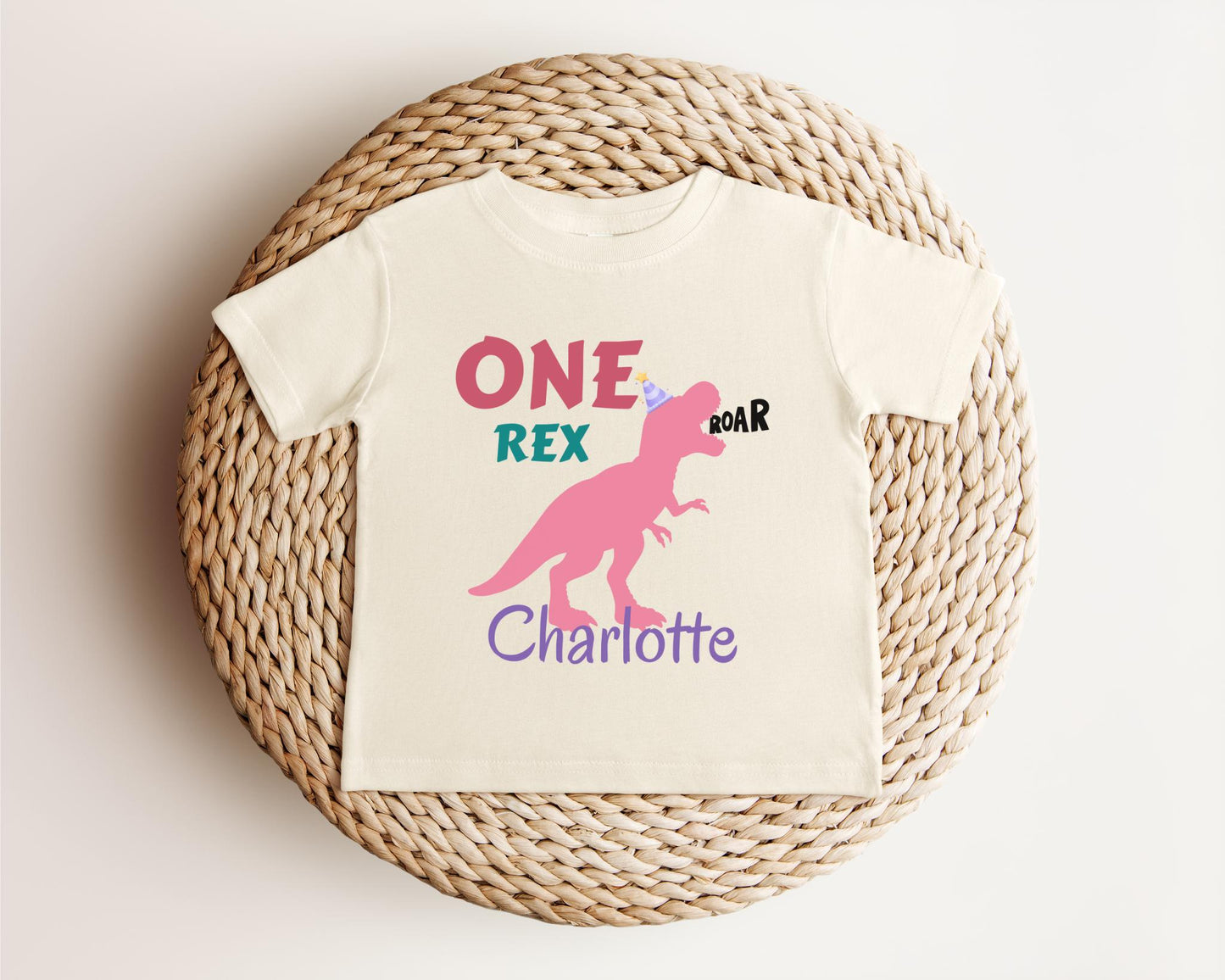 Dinosaur First Birthday Shirt | 1st Birthday Outfit | Personalized Girl Birthday Tee | Custom Kids Gift | Birthday T-Rex Toddler Shirt