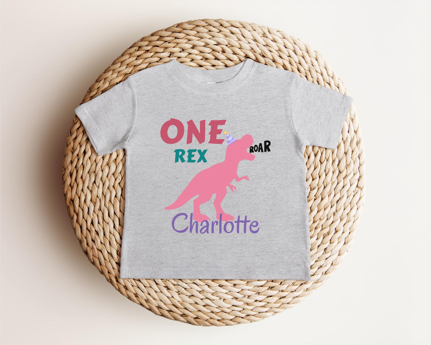 Dinosaur First Birthday Shirt | 1st Birthday Outfit | Personalized Girl Birthday Tee | Custom Kids Gift | Birthday T-Rex Toddler Shirt