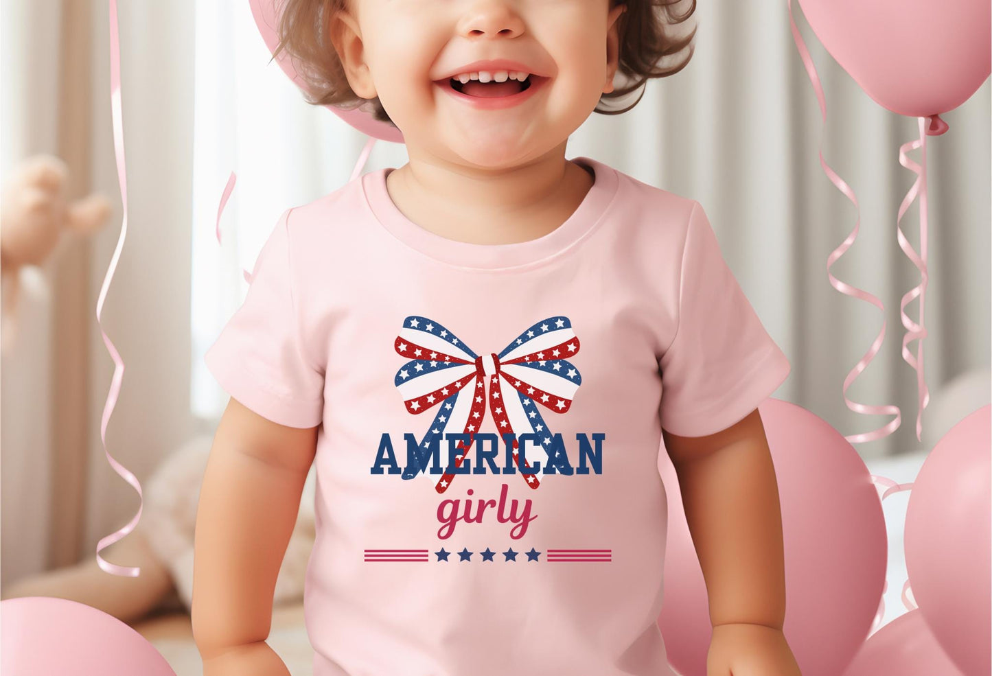 American Girly Fourth of July Tee: Patriotic Coquette Independence Day Outfit
