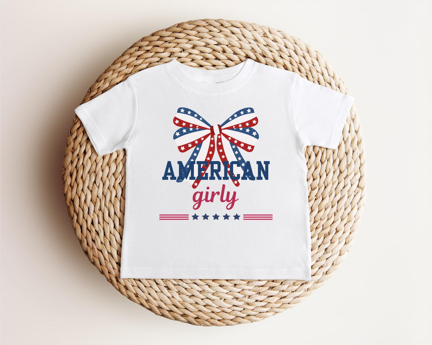 American Girly Fourth of July Tee: Patriotic Coquette Independence Day Outfit