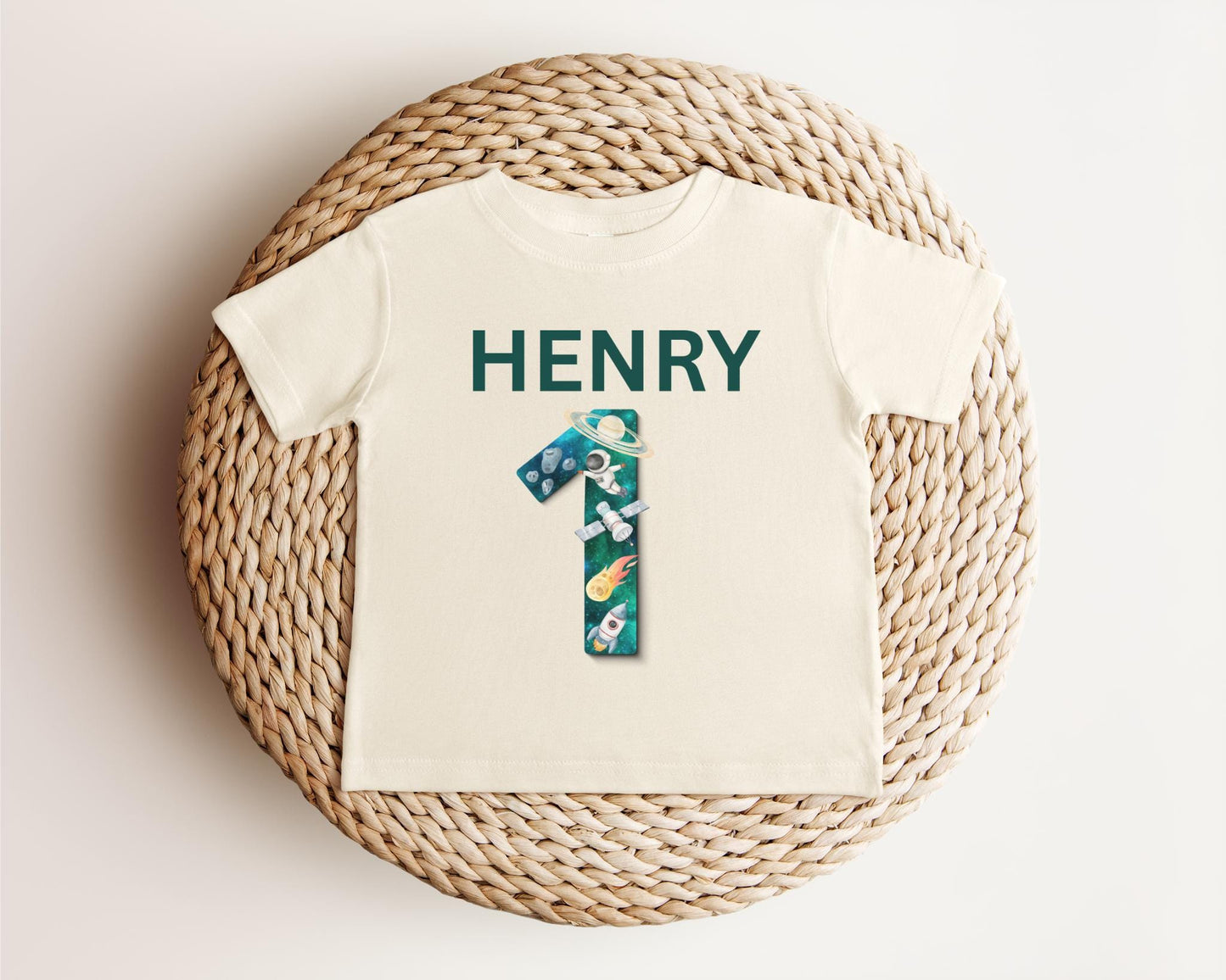 Personalized Outer Space 1st First Birthday Shirt | Astronaut Rocket Birthday Tee | Custom Space Birthday Party Outfit | Cake Smash