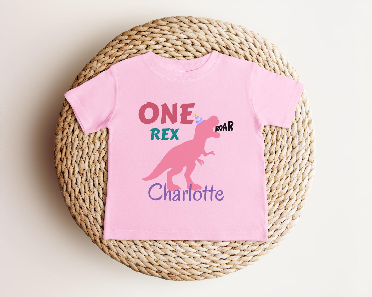 Dinosaur First Birthday Shirt | 1st Birthday Outfit | Personalized Girl Birthday Tee | Custom Kids Gift | Birthday T-Rex Toddler Shirt