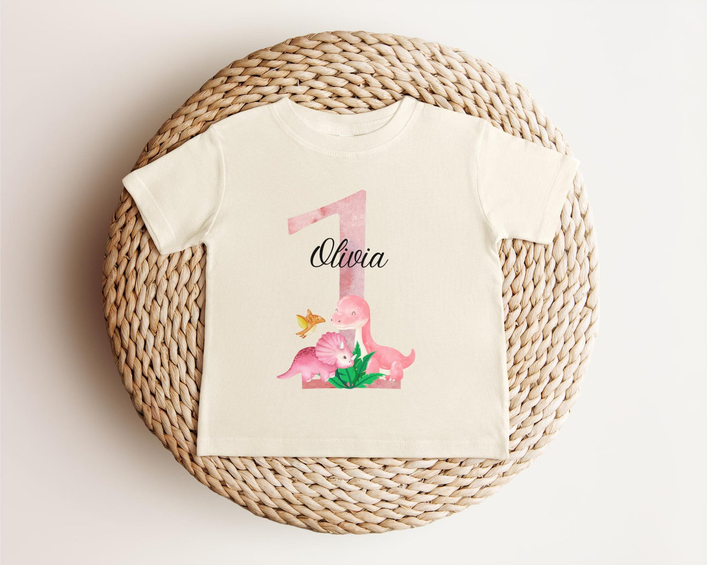 Dinosaur First Birthday Shirt | 1st Birthday Outfit | Personalized Birthday Tee | Custom Birthday Girls Gift | One A Saurus Shirt