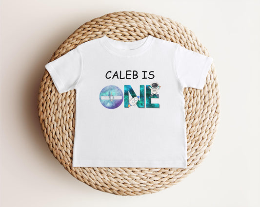 Personalized Astronaut Kids Birthday Shirt | Space Custom Todder T-Shirt | Galaxy Themed Birthday Outfit | Planet Rocket Birthday Tee