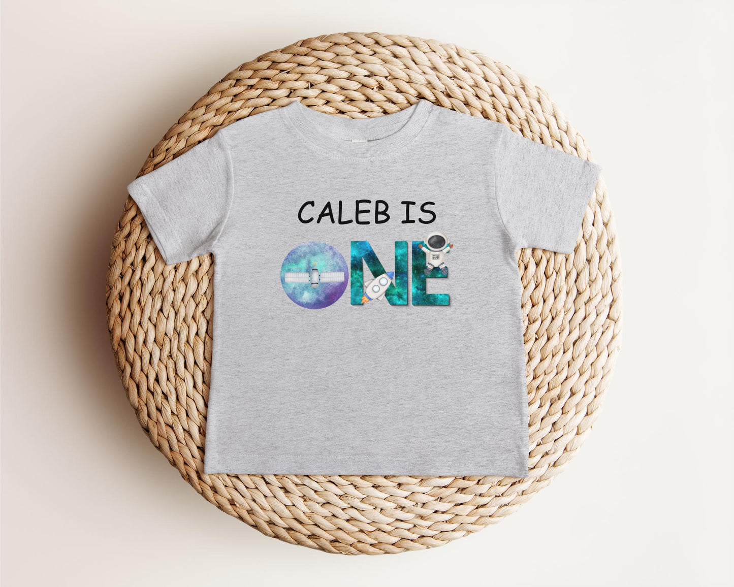 Personalized Astronaut Kids Birthday Shirt | Space Custom Todder T-Shirt | Galaxy Themed Birthday Outfit | Planet Rocket Birthday Tee