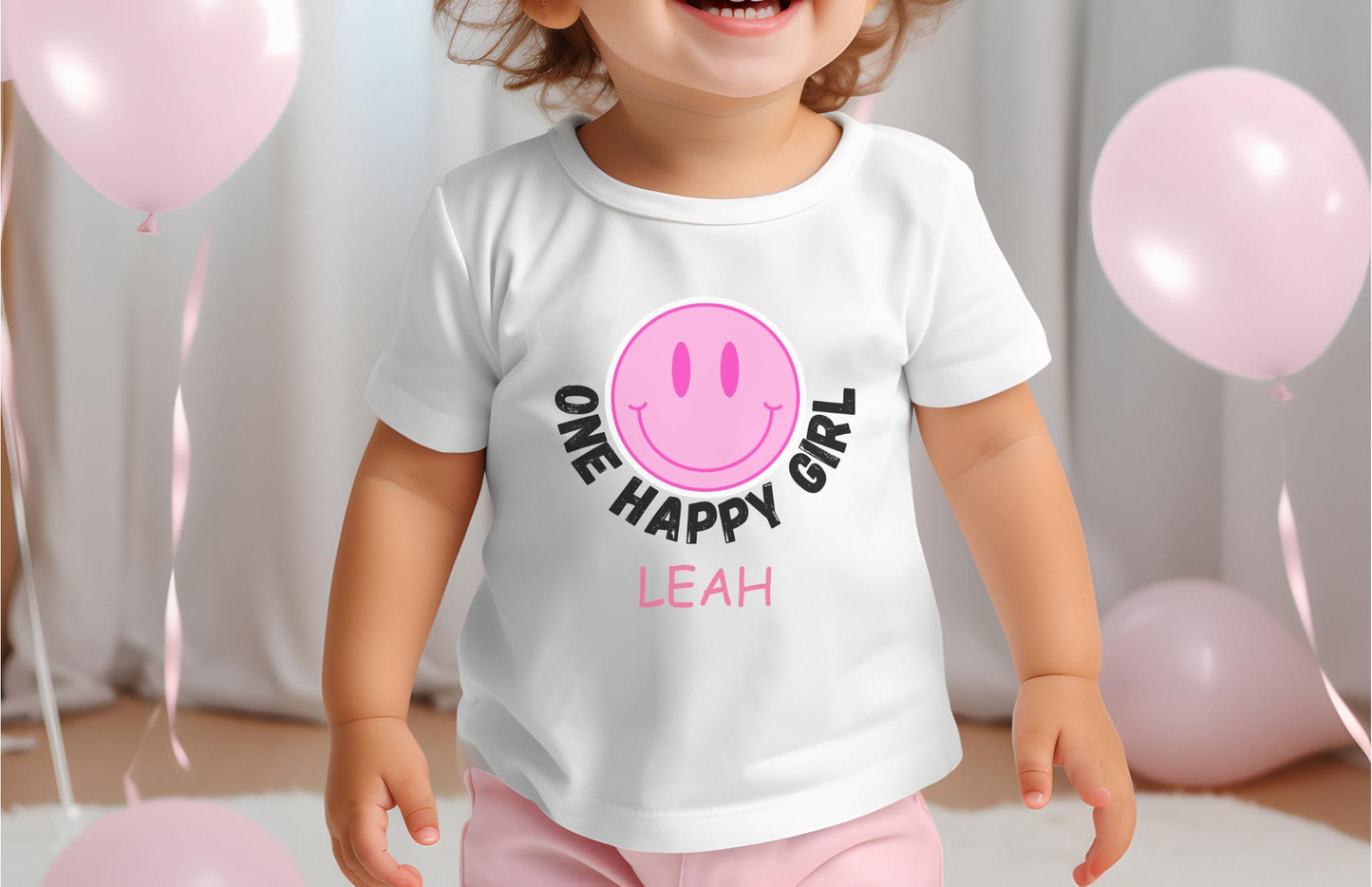One Happy Girl Birthday Theme Shirt | One Happy Babe | 1st Birthday Shirt | Toddler Girl First Birthday | One Groovy Girl Smiley Face Outfit