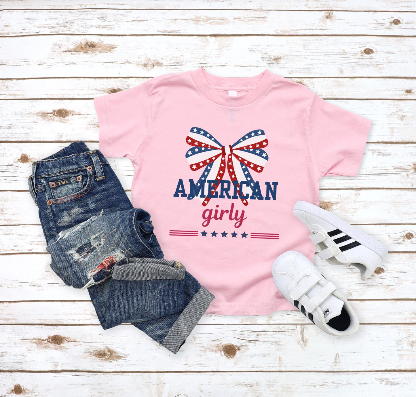 American Girly Fourth of July Tee: Patriotic Coquette Independence Day Outfit