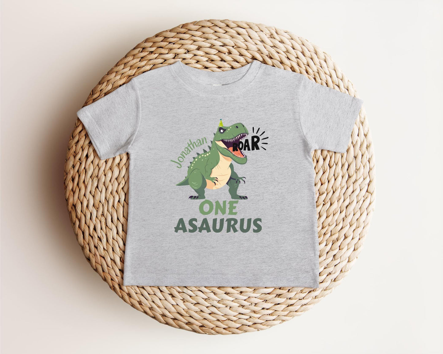 Dinosaur First Birthday One-a-saurus Shirt | Personalized 1st Birthday Outfit for Boys Girls | Custom Kids Gift | Birthday T-Rex Tee