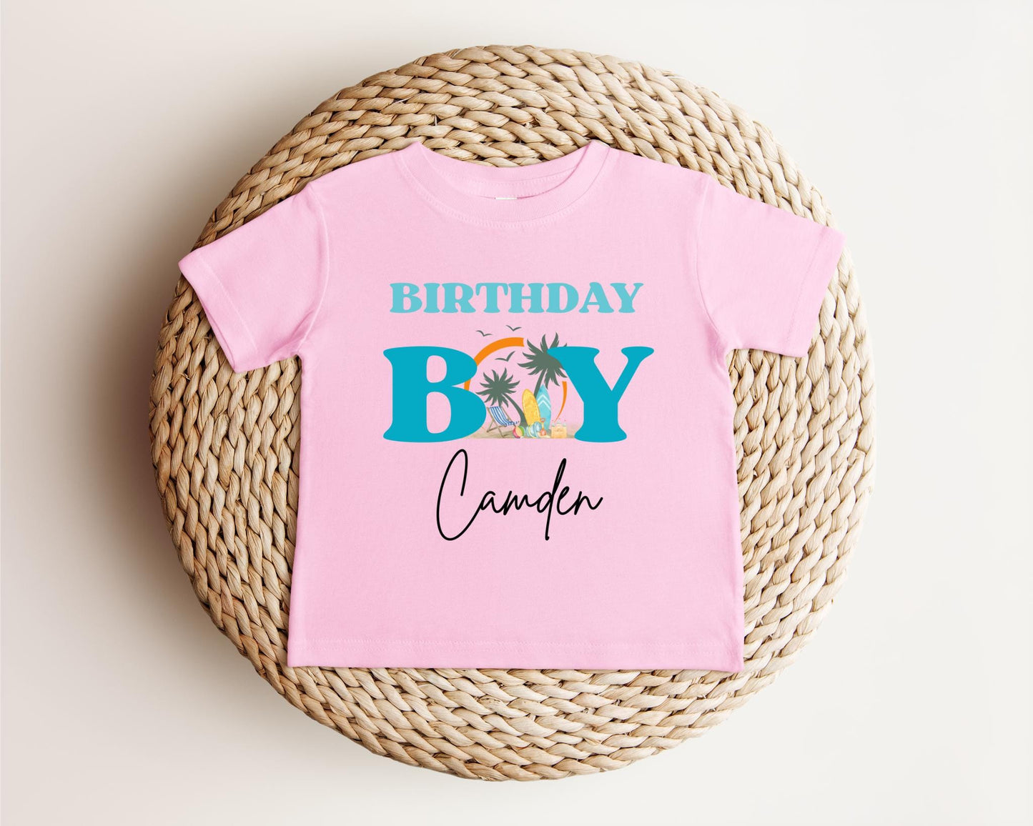 Personalized Surf Birthday Boy Shirt: Beach Themed 1st Birthday Shirt