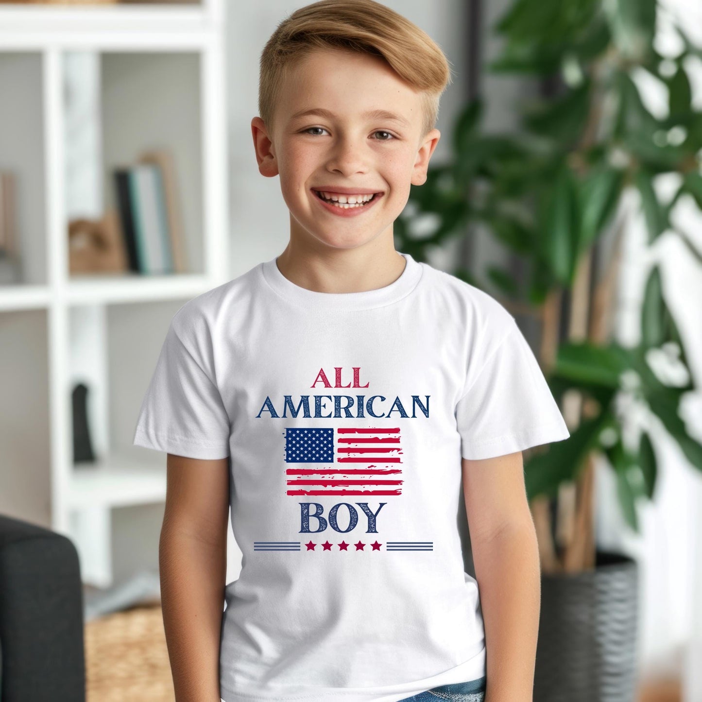All American Boy Fourth of July Shirt: Patriotic Independence Day Tee