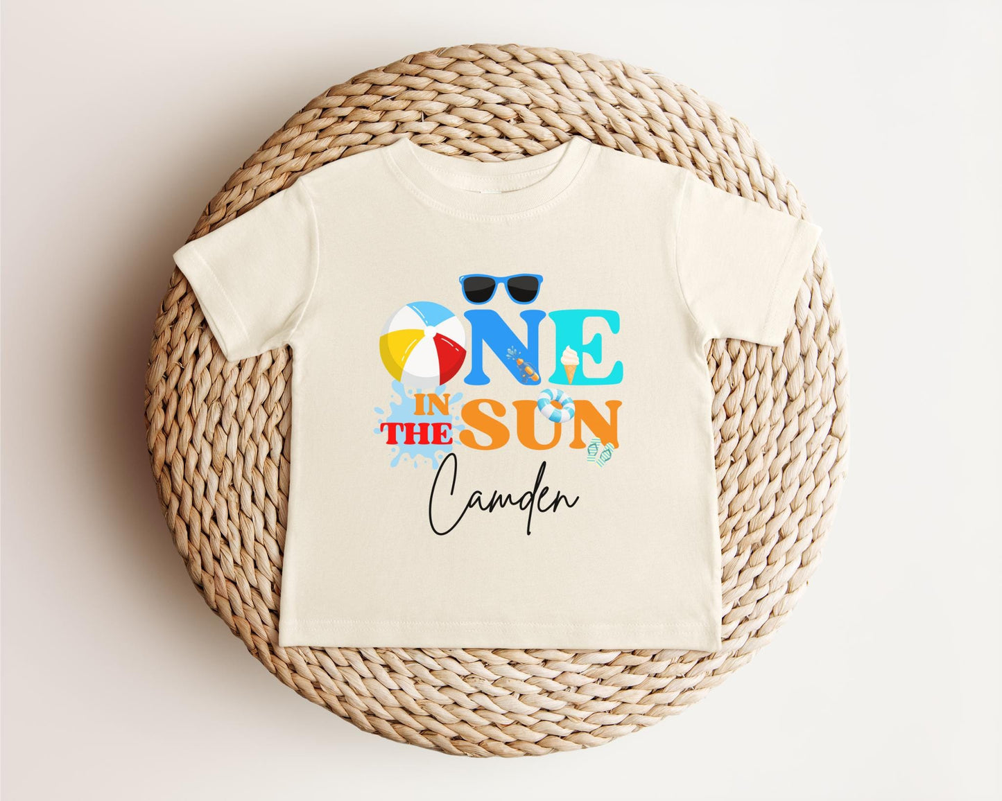 Personalized One In The Sun Pool Party Theme Birthday Boy Shirt | 1st Birthday Outfit | Summer Splish Splash Swimming Pool Birthday Party