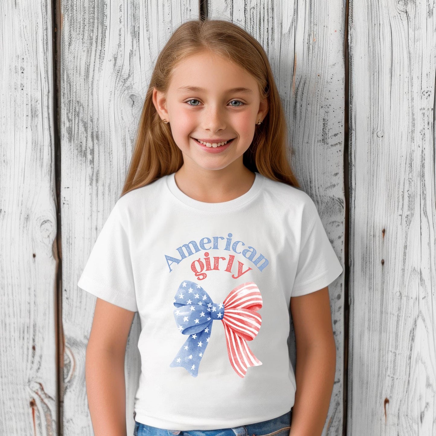 American Girly Shirt | 4th of July Outfit for Girl | Retro Independence Day Tee | Patriotic Coquette Shirts | Memorial Day | USA Freedom Tee