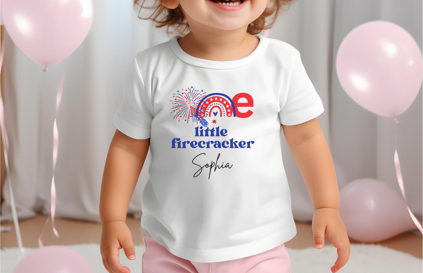One Little Firecracker First Birthday Shirt | Patriotic Fourth of July 1st Birthday Party Outfit