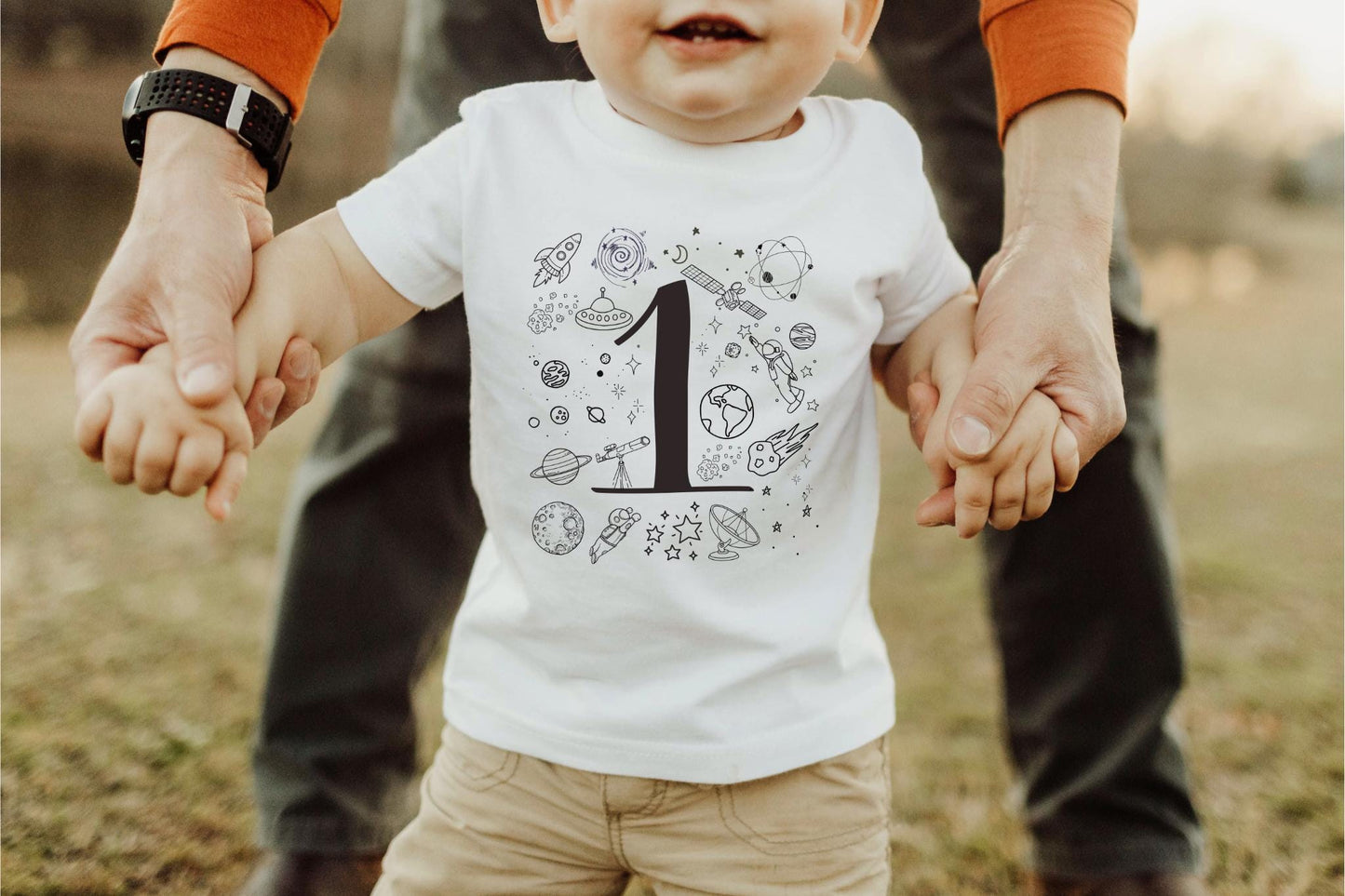 Outer Space 1st First Birthday Shirt | Astronaut Birthday Tee | First Trip Around the Sun | Space Birthday Party Outfit | Cake Smash