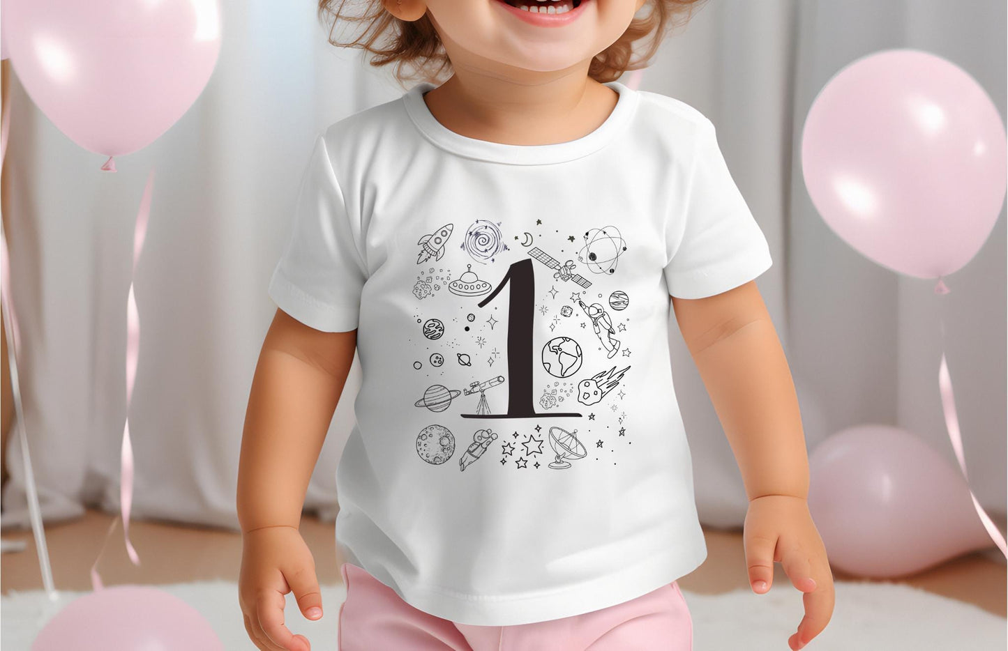 Outer Space 1st First Birthday Shirt | Astronaut Birthday Tee | First Trip Around the Sun | Space Birthday Party Outfit | Cake Smash