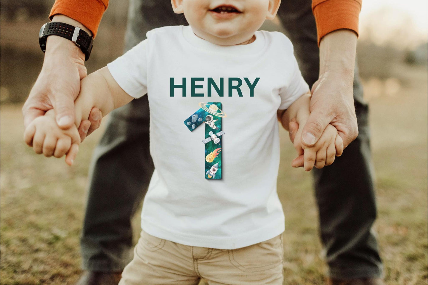 Personalized Outer Space 1st First Birthday Shirt | Astronaut Rocket Birthday Tee | Custom Space Birthday Party Outfit | Cake Smash