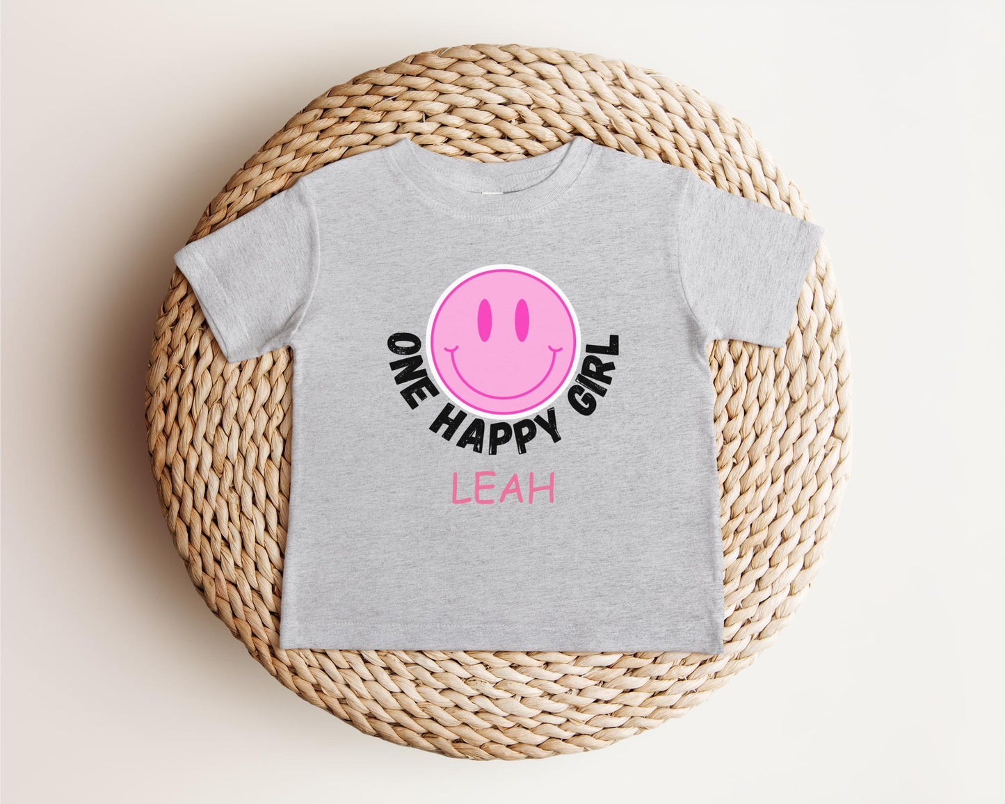 One Happy Girl Birthday Theme Shirt | One Happy Babe | 1st Birthday Shirt | Toddler Girl First Birthday | One Groovy Girl Smiley Face Outfit