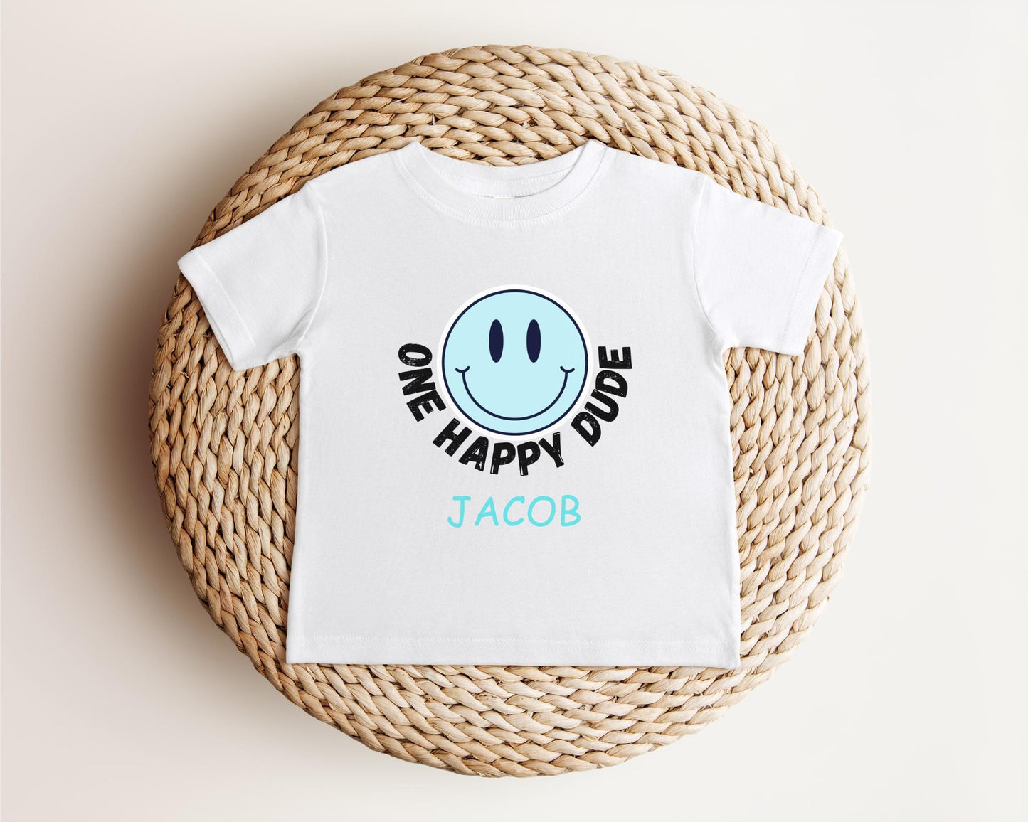 One Happy Dude Birthday Theme Shirt | 1st Birthday Boy Shirt | Happy Face Toddler Birthday Outfit | First Birthday Gift |Smiley Birthday Tee