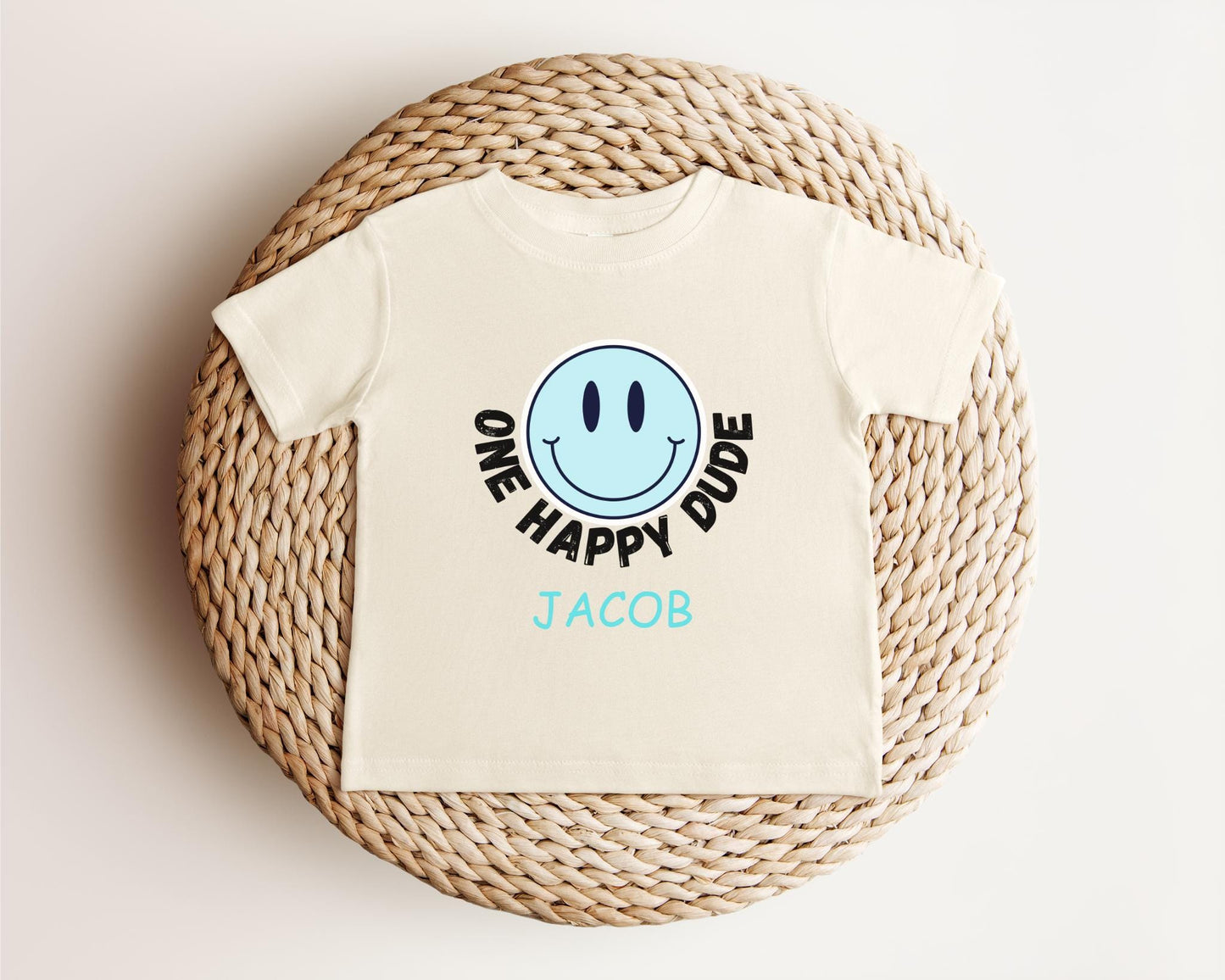 One Happy Dude Birthday Theme Shirt | 1st Birthday Boy Shirt | Happy Face Toddler Birthday Outfit | First Birthday Gift |Smiley Birthday Tee