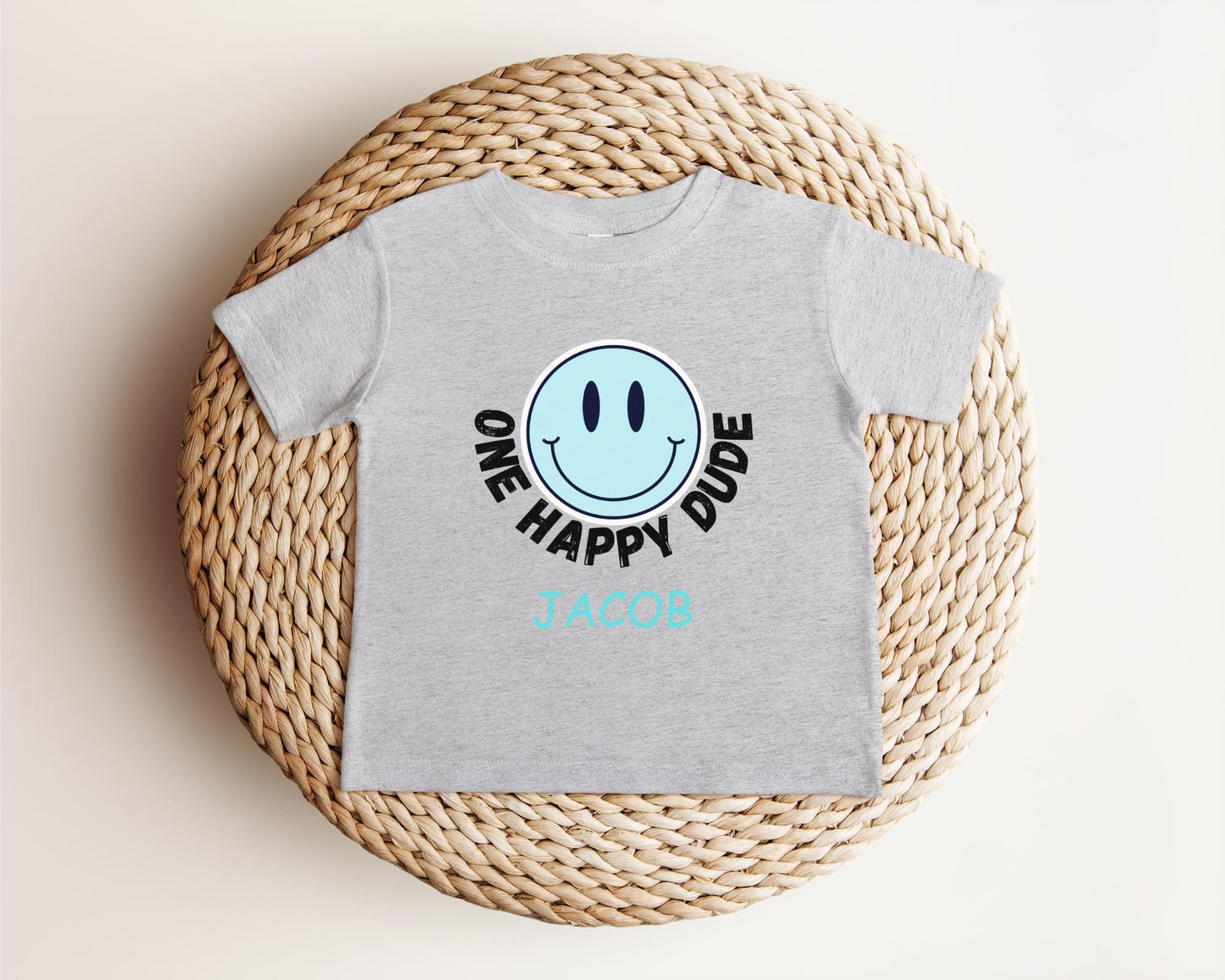 One Happy Dude Birthday Theme Shirt | 1st Birthday Boy Shirt | Happy Face Toddler Birthday Outfit | First Birthday Gift |Smiley Birthday Tee