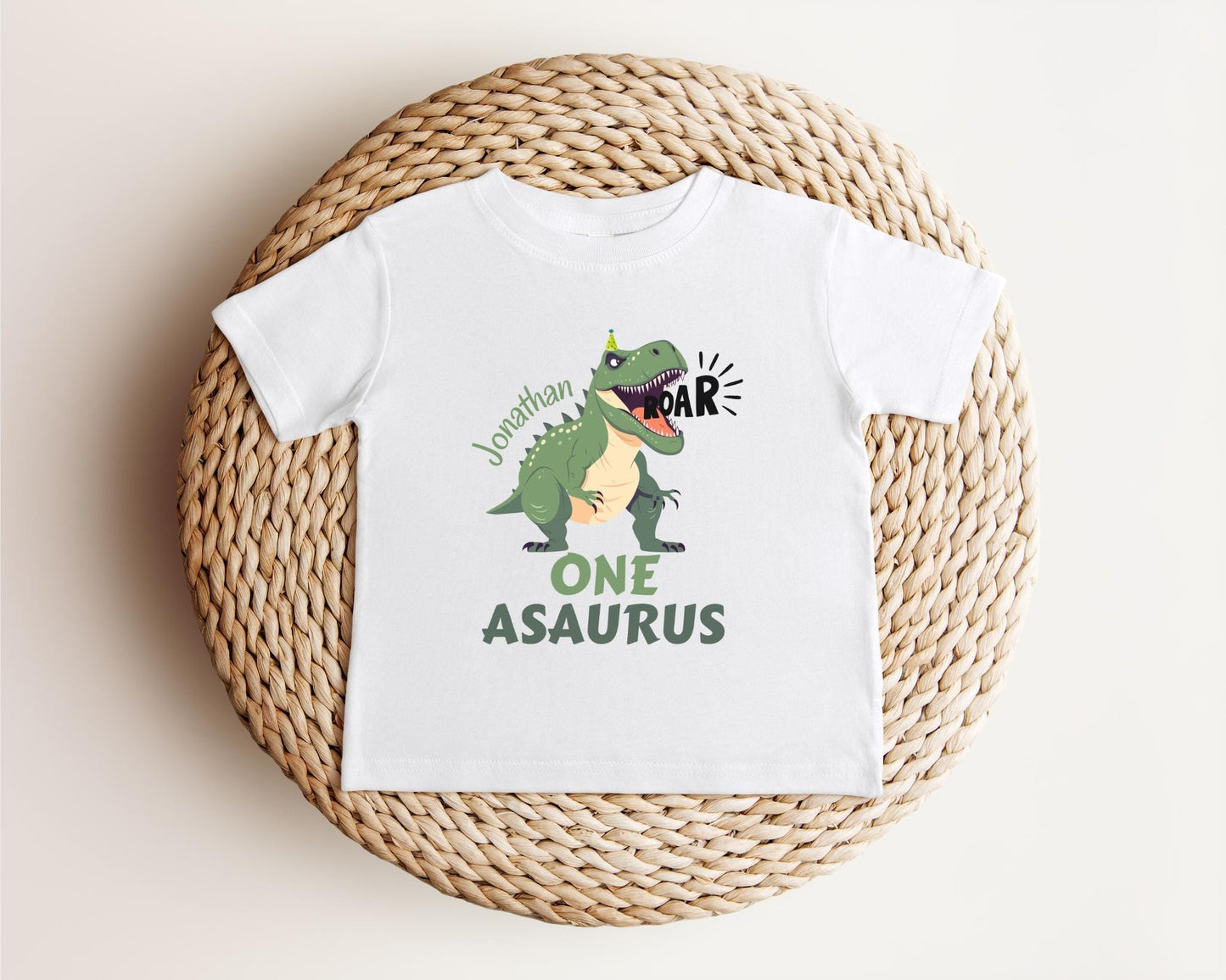 Dinosaur First Birthday One-a-saurus Shirt | Personalized 1st Birthday Outfit for Boys Girls | Custom Kids Gift | Birthday T-Rex Tee