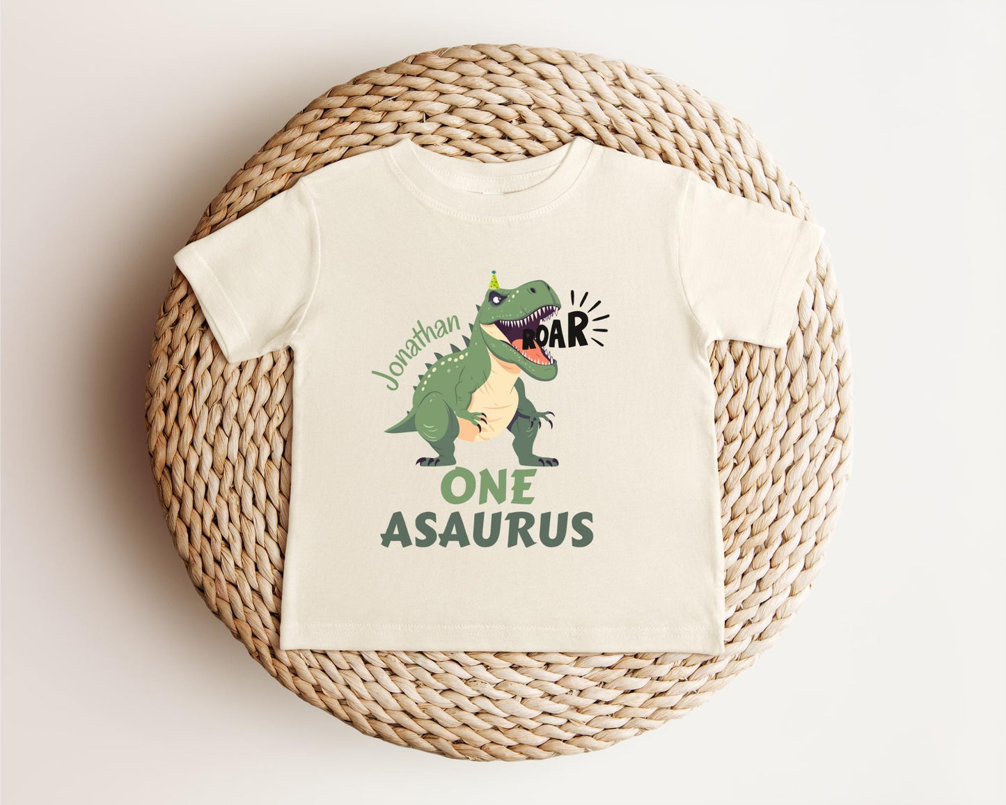 Dinosaur First Birthday One-a-saurus Shirt | Personalized 1st Birthday Outfit for Boys Girls | Custom Kids Gift | Birthday T-Rex Tee