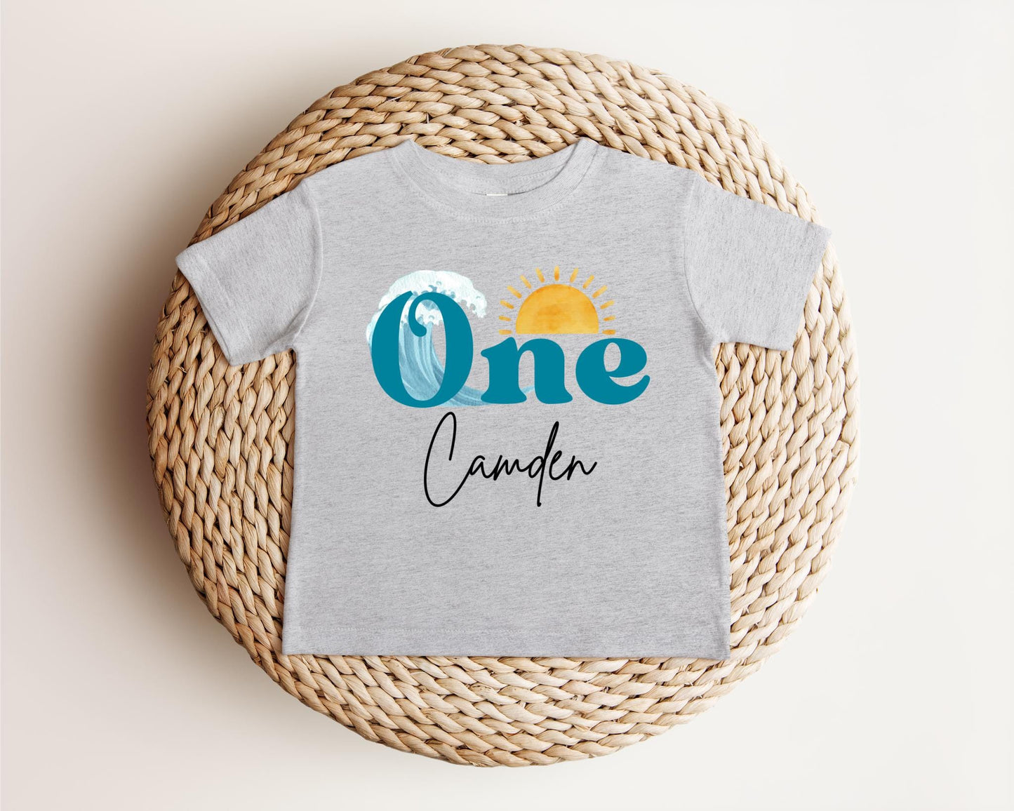 Personalized Surf First Birthday Shirt | The Big One Shirt | 1st Birthday Tee | Catch A Wave Birthday Outfit | Toddler Boy Surfer