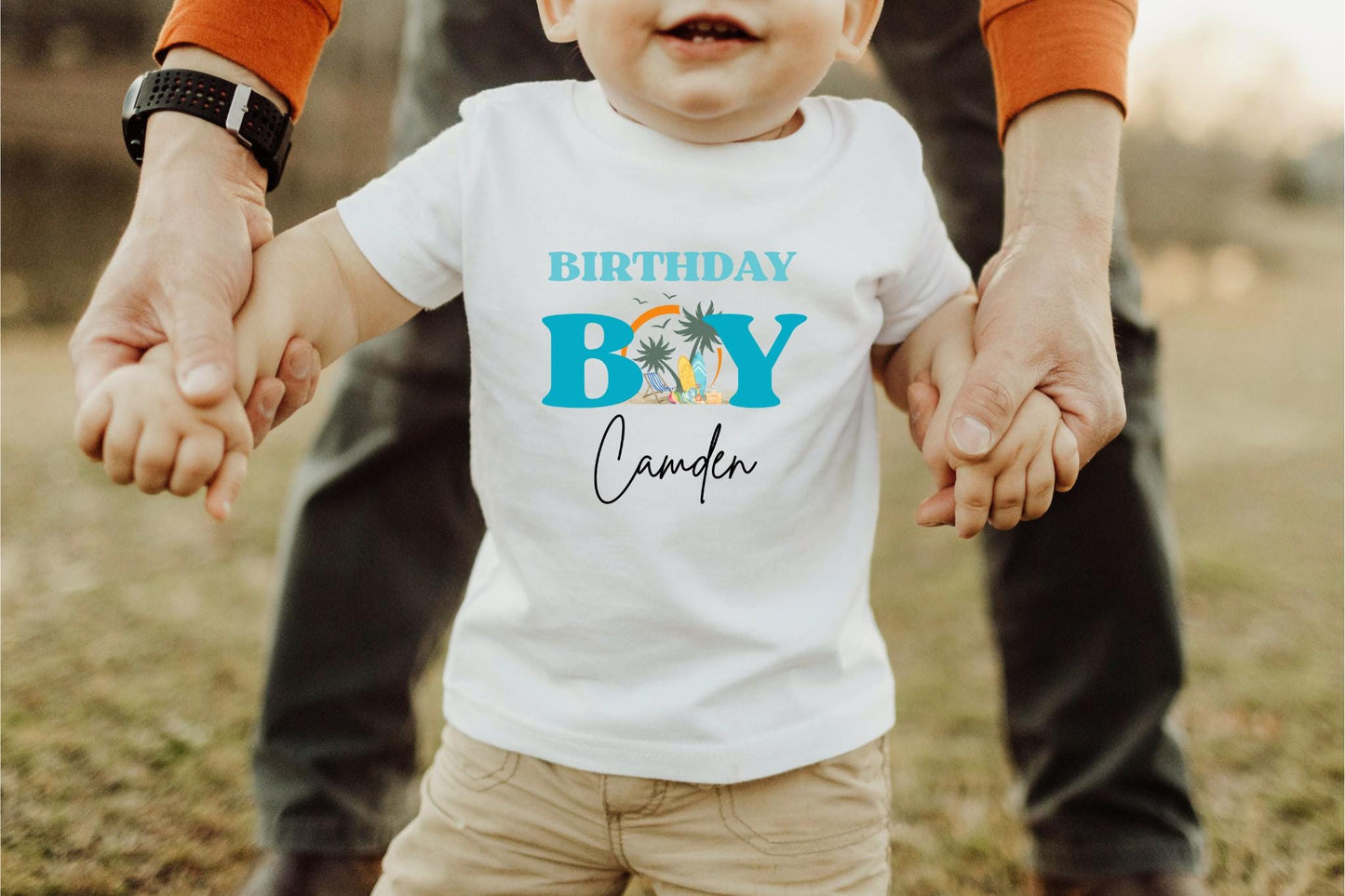 Personalized Surf Birthday Boy Shirt: Beach Themed 1st Birthday Shirt