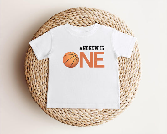 Personalized Basketball 1st Birthday Shirt | Girls Boys First Birthday Shirt | Basketball Birthday Party Outfit | Kids Basketball Tee