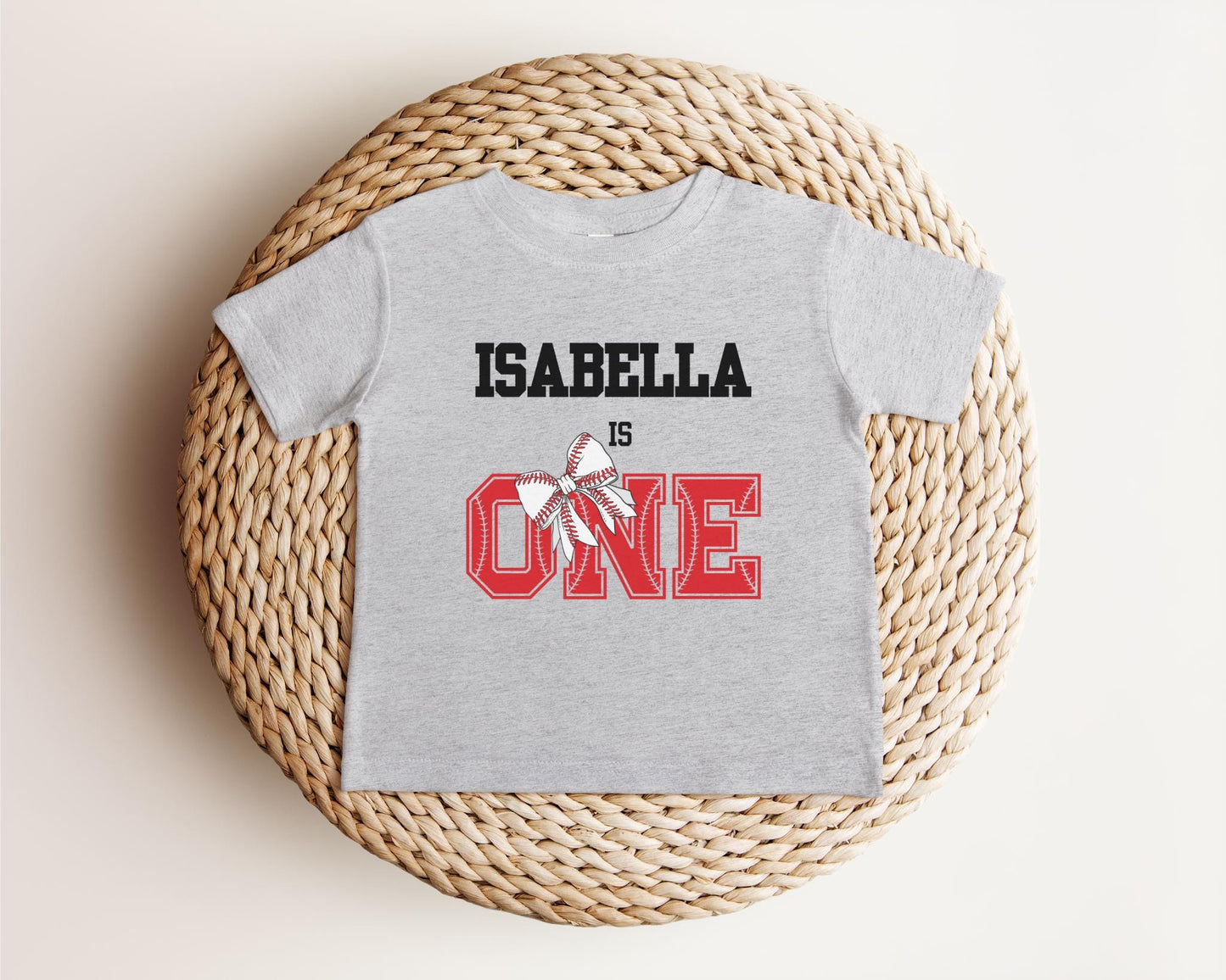 Personalized Coquette Baseball Themed First Birthday Shirt | 1st Birthday Baseball Tee | Custom Baseball Girl Outfit |Sports Birthday