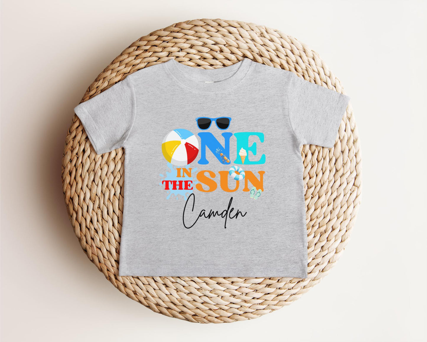 Personalized One In The Sun Pool Party Theme Birthday Boy Shirt | 1st Birthday Outfit | Summer Splish Splash Swimming Pool Birthday Party