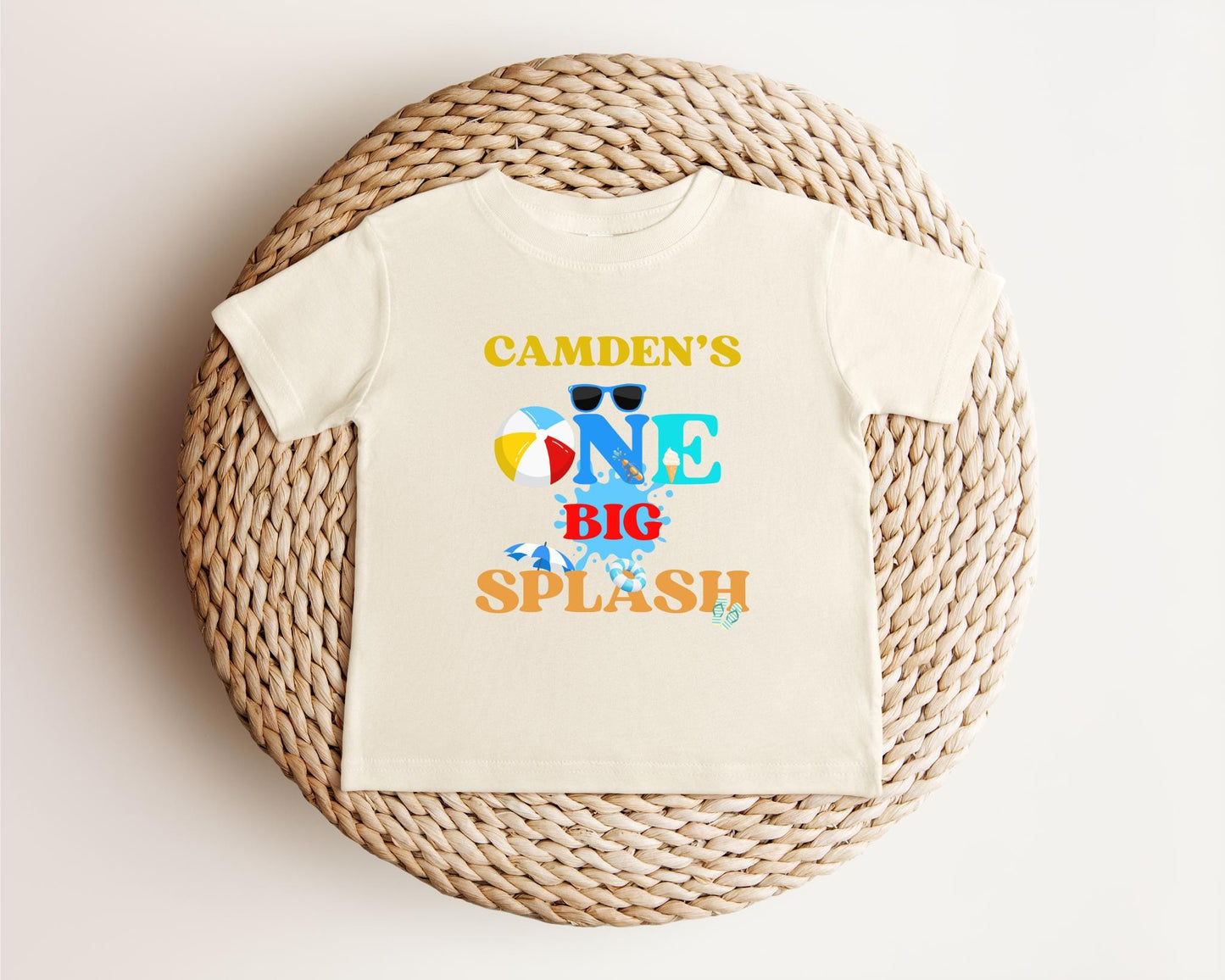 Personalized One Big Splash Pool Party Theme Birthday Boy Shirt | 1st Birthday Outfit | Summer Splish Splash Swimming Pad Birthday