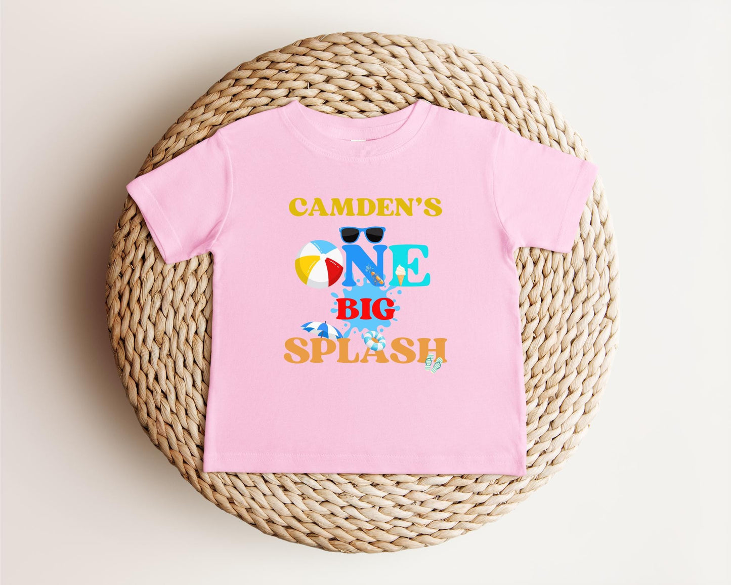 Personalized One Big Splash Pool Party Theme Birthday Boy Shirt | 1st Birthday Outfit | Summer Splish Splash Swimming Pad Birthday