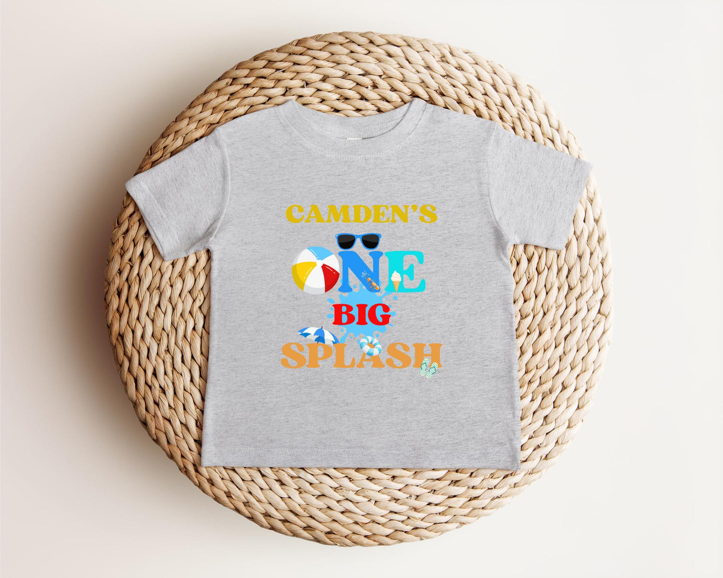 Personalized One Big Splash Pool Party Theme Birthday Boy Shirt | 1st Birthday Outfit | Summer Splish Splash Swimming Pad Birthday
