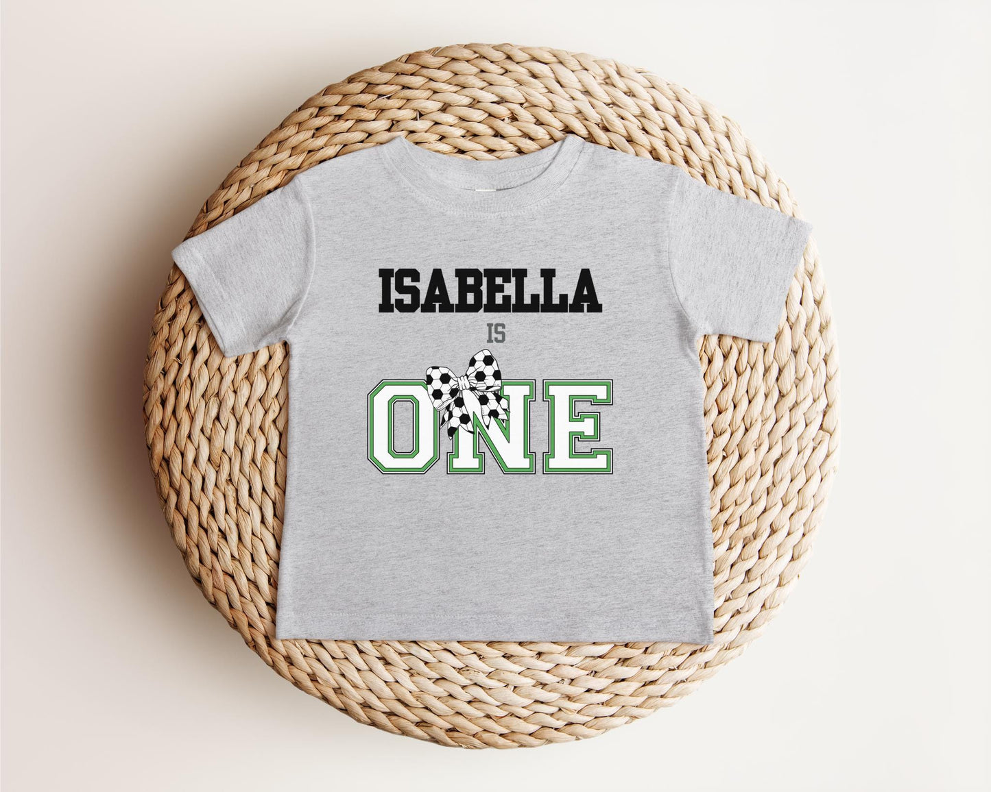 Personalized Coquette First Birthday Girl Soccer Shirt | Soccer 1st Birthday Party Outfit | Baby Toddler Sports Themed Tee Gift
