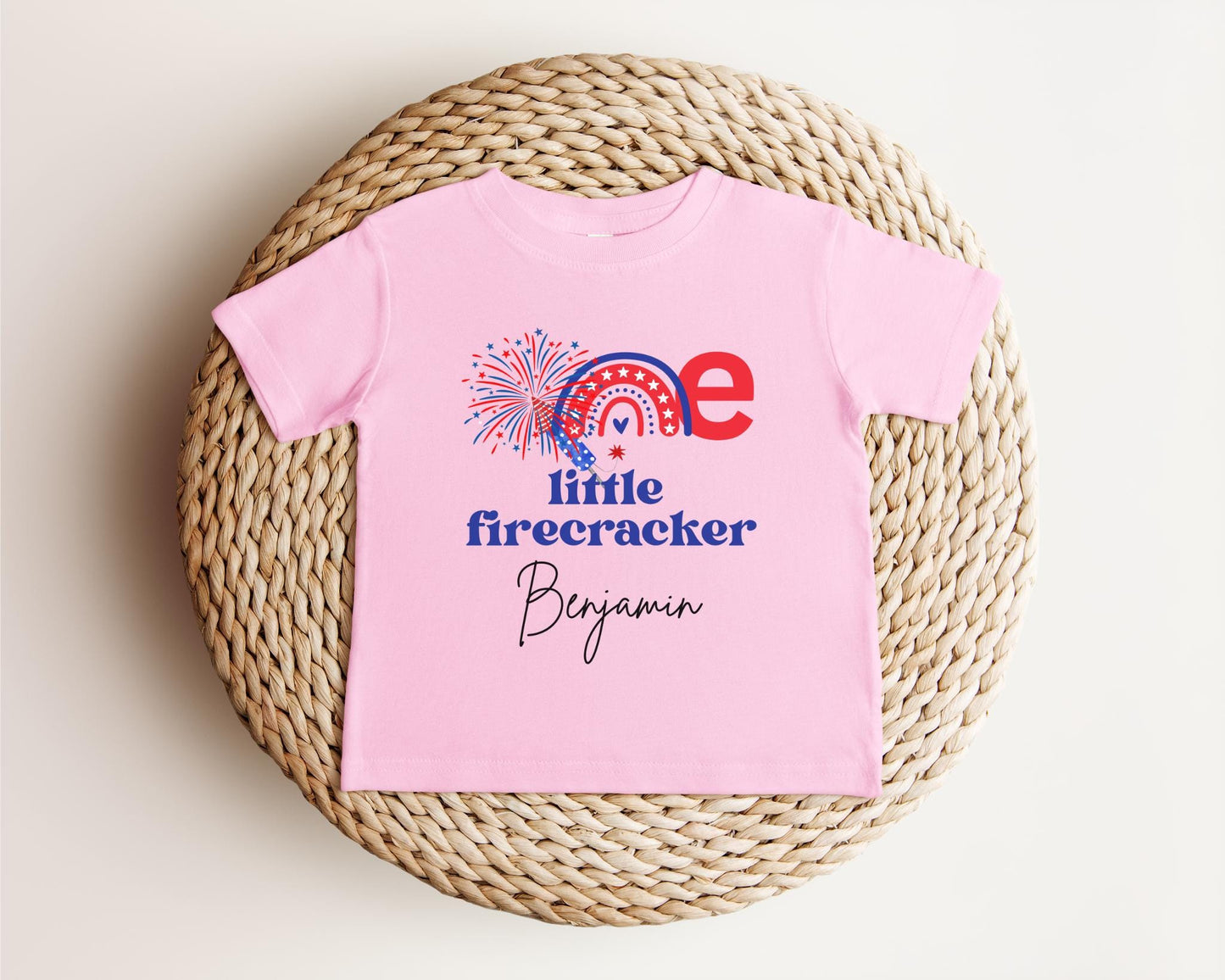 One Little Firecracker First Birthday Shirt | Patriotic Fourth of July 1st Birthday Party Outfit